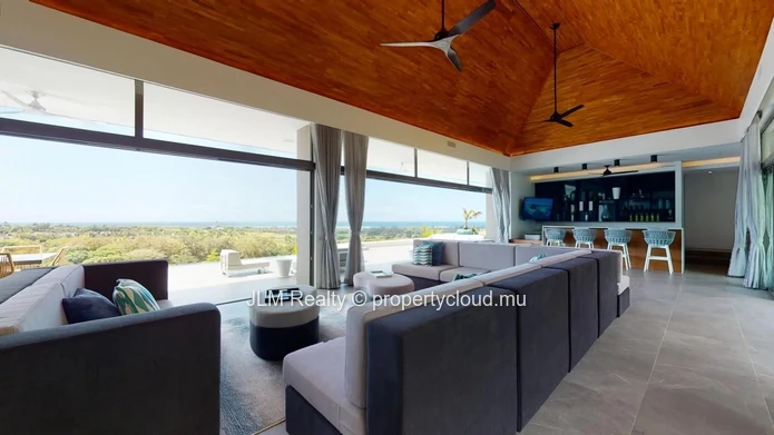 Luxury villa with spectacular sea view for sale in Bel Ombre, Mauritius