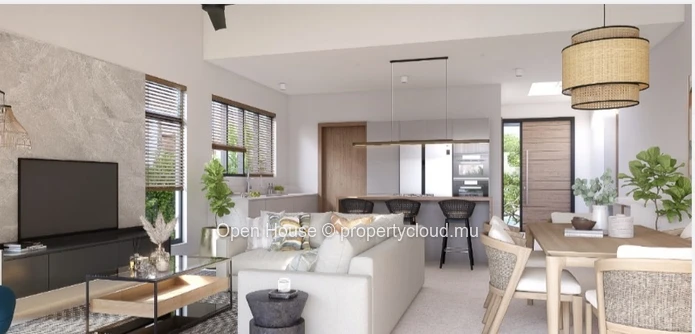 VILLA PDS à vendre à Grand Baie, 206m² habitables, 653m² de terrain, 3 chambres, piscine privée, accessibles aux étra...
