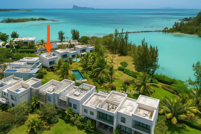 Appartement pieds dans l'eau 3 chambres avec piscine à Calodyne