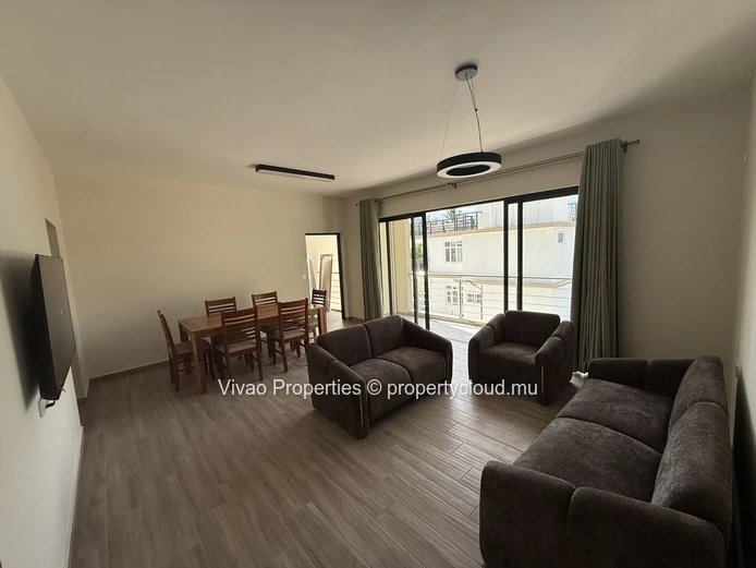 Furnished apartment for rent with 3 bedrooms and pool in La Preneuse, Black River - Rs 60,000/month.