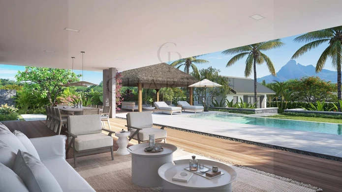 Villa contemporaine de 4 chambres avec vues panoramiques sur les montagnes à Tamarin
