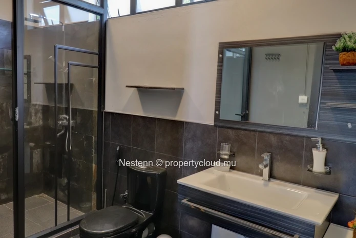 2-bedroom duplex with private pool close to bus stops.