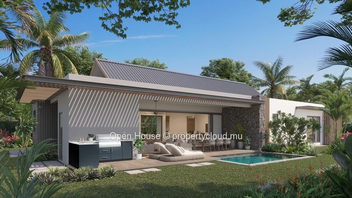 PDS Villa for sale in Rivière Noire, 250m² of living space on 1144m², 4 bedrooms, private pool, mountain view. Close ...