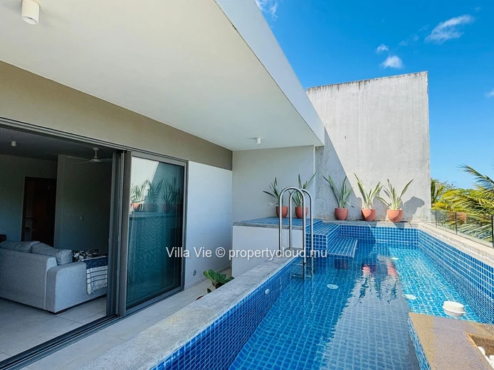 Mont Choisy - Beau penthouse de 2 chambres en-suite avec piscine privée