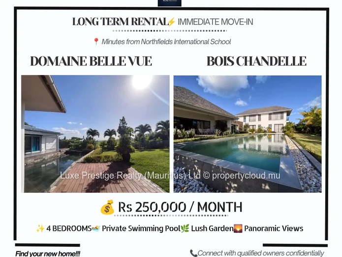 Luxury Family Villa for Rent in Domaine de Belle Vue & Bois Chandelle | Close to Northfields International School
