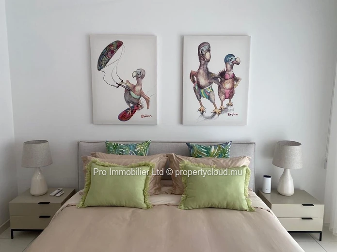 Ground floor apartment FOR RENT, fully furnished and located in a secure compound at Ki Residence Pereybere.