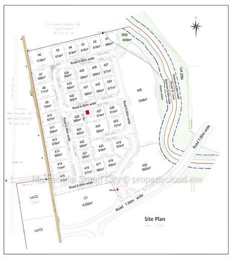 Residential Corner Plot for Sale – 816 m² in Les Rives de Saint Louis, Montebello