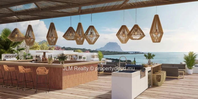 Superb penthouse for sale in a beachfront residence overlooking Le Morne Brabant located in Black Ri