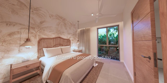 2-bed villa in a preserved region close to the beach. 