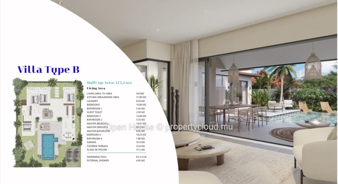 FOR SALE - OFF PLAN - ACCESSIBLE TO FOREIGNERS - Villa PDS type B - Péreybère - 4 bedrooms en suite, private swimming...