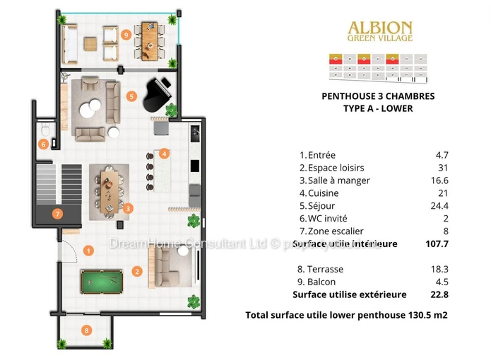 Penthouse exceptionnel avec vue sur l'océan à vendre - Albion, côte ouest de l'île Maurice