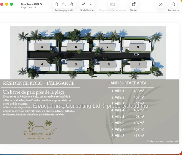 Projet de 8 villas en VEFA a calodyne