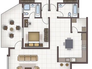 Appartement de 3 Chambres