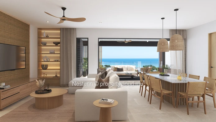 Élégant appartement au rez-de-chaussée avec vue montagne à proximité de la plage