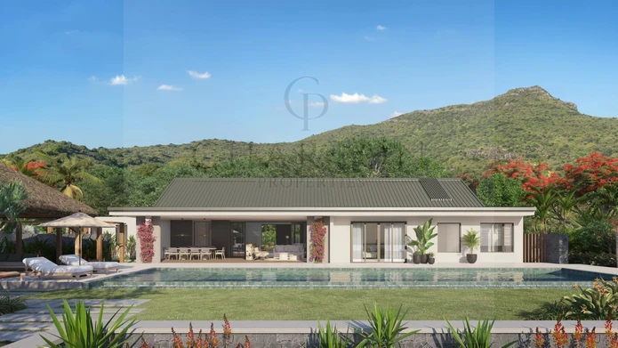 Villa contemporaine de 4 chambres avec vues panoramiques sur les montagnes à Tamarin