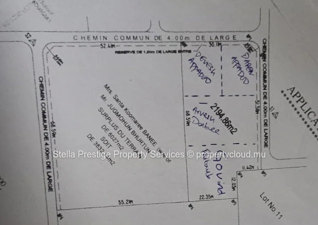 Terrain résidentiel de premier choix à Trois Boutiques, région de Rose Belle - 791m² - Rs 3.5M