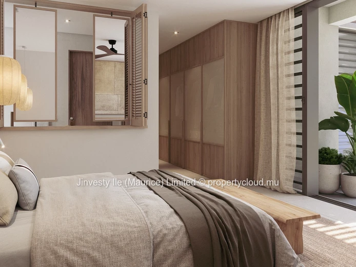 JINVESTY ILE MAURICE : Appartement de 2 chambres avec jardin en bord de mer à Roches Noires 945 000 €  |  130,31 m²