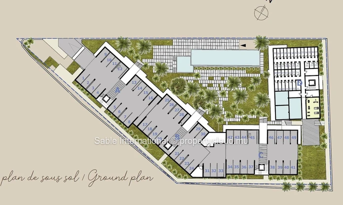 Appartement R+2 à vendre à Péreybère, 118m², 2 chambres, piscine commune, accès mer, proche commodités, cuisine équipée.