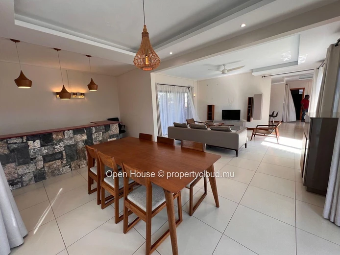 Architect-designed villa in Mon Choisy, featuring 4 bedrooms, 3 bathrooms, 1 office, and a swimming pool.