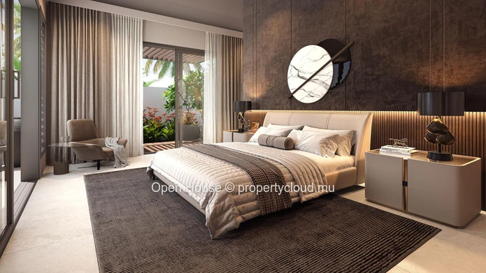VILLA PDS à vendre à Grand Baie, 206m² habitables, 653m² de terrain, 3 chambres, piscine privée, accessibles aux étra...