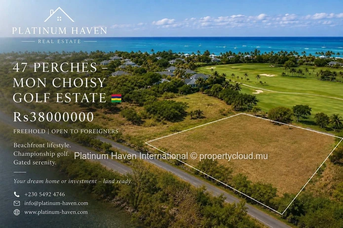 Terrain 47 perches à Mont Choisy – Bord de mer, accessible aux étrangers