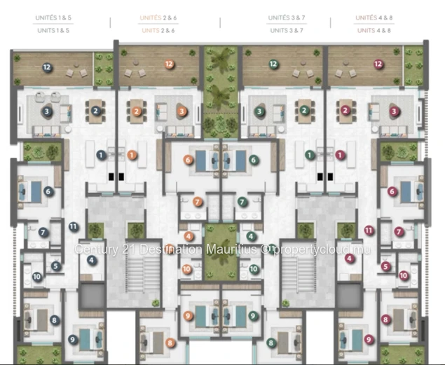 Appartement 3 chambres au pied de La Tourelle : rooftop commun avec une superbe piscine