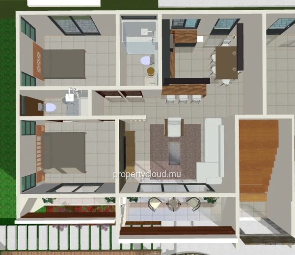 Albion – À vendre appartement moderne 2 chambres dans résidence avec piscine