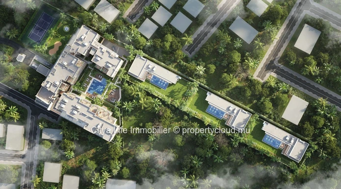 Villa PDS à vendre à Trou aux Biches, 817m² habitables, terrain de 1.368m², 4 chambres, piscine privée. Proche des co...