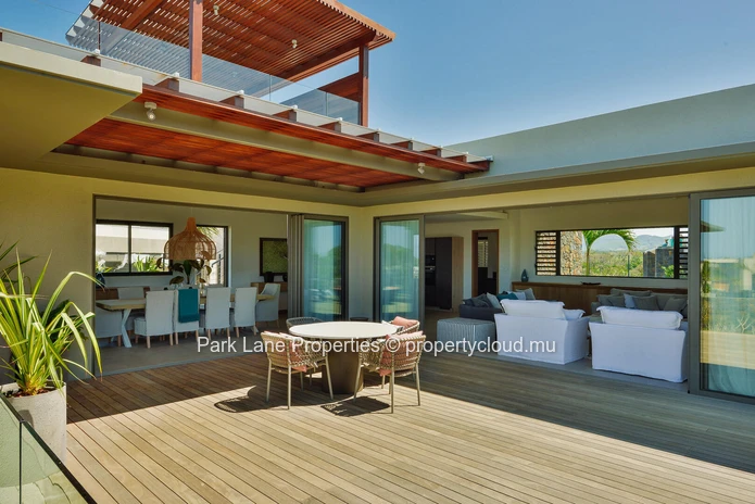 Bohemian Villa with Lagoon & Mountain Views for sale at Beau Champ.