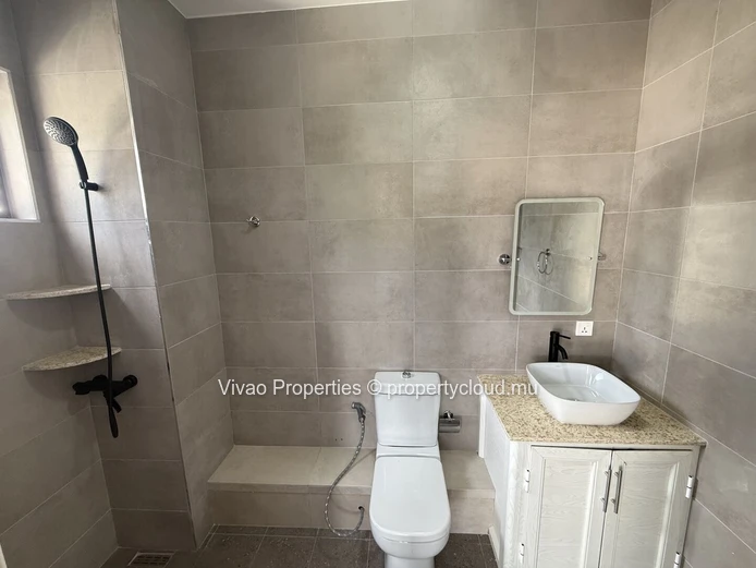 Furnished apartment for rent with 3 bedrooms and pool in La Preneuse, Black River - Rs 60,000/month.