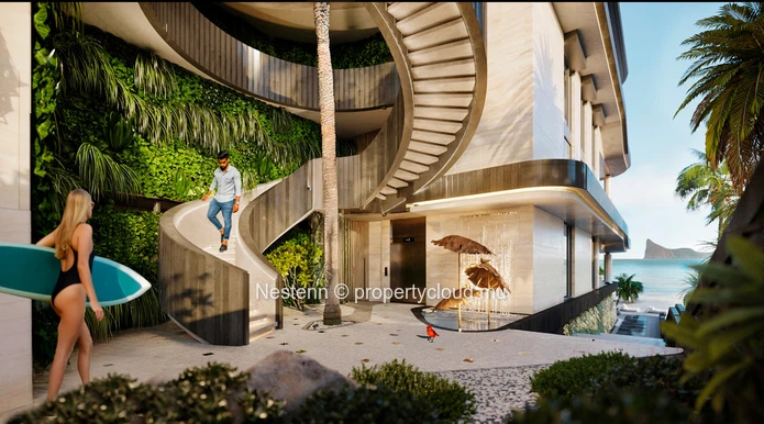 Appartement de plain-pied de 293 m² en bord de mer - Vue sur jardin