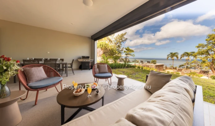 Beachfront 3-Bedroom Apartment with Beach & Mountain Views – West Coast Mauritius