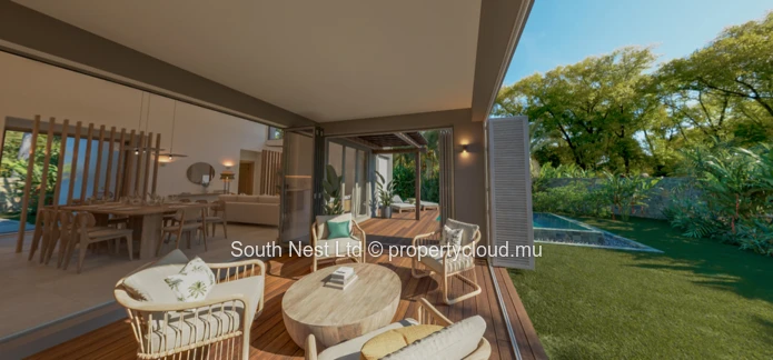 Un coin de paradis à Pointe d'Esny – Villa moderne avec jardin et piscine