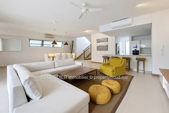 A unique and rare property to let — a townhouse with a private swimming pool and beach access.