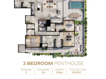 Penthouse de 3 Chambres