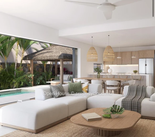PDS villa for sale in Calodyne, 147m² living space, 267m² land, 4 bedrooms, private pool, close to shops and beach. P...