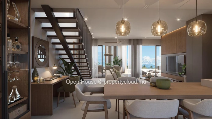 Penthouse for sale in Grand Baie, 177m², 3 en suite bedrooms, communal pool, private terrace and jacuzzi, secure park...