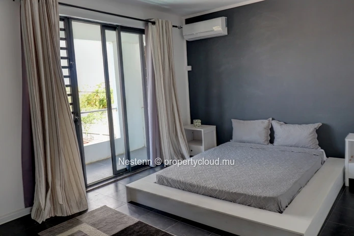 2-bedroom duplex with private pool close to bus stops.