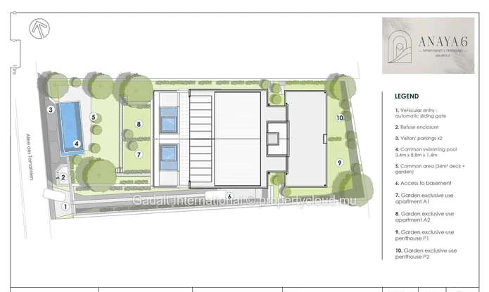 Anaya 6 – Appartement 3 chambres en rez-de-jardin avec jardin, Tamarin