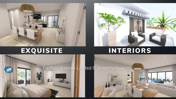 Townhouse PDS à vendre à Grand Baie, 132m², 3 chambres en suite, piscine privée, meublé, climatisé, proche écoles, hô...