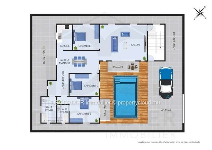 Appartement avec piscine commune