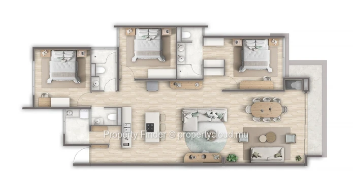 Une Collection Exclusive D'appartements 3 Chambres À Moka