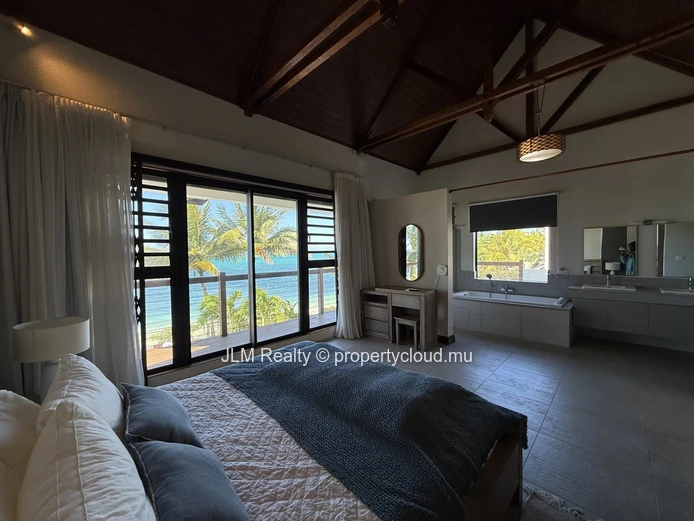 For Rent: Beachfront Villa with Private Pool in Pointe aux Canonniers, Mauritius