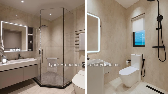 Appartements modernes 3 chambres avec piscine sur toit à Pereybere