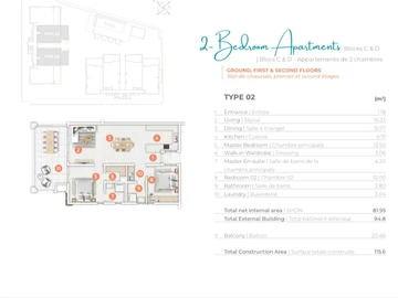 Appartement de 2 Chambres