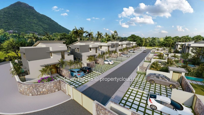 Contemporary villa in the heart of the Smart City of Tamarin. Close to school and all shops. 4 bedrooms.