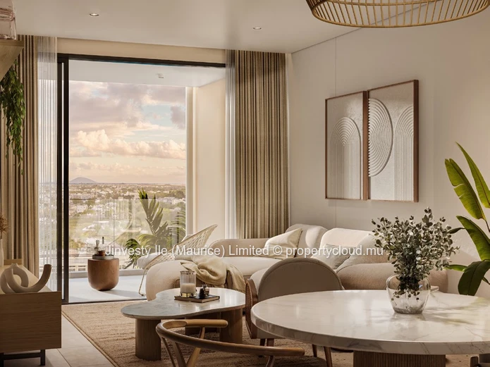 JINVESTY ILE MAURICE : Prix direct promoteur The Deck Grand Baie 2 chambres avec vue mer depuis la terrasse Lot 110  ...