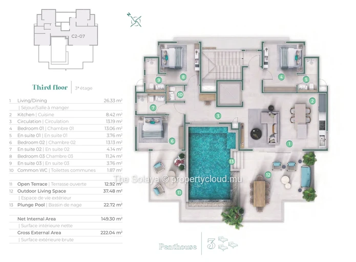 3 Bedroom Penthouse - The Solaya