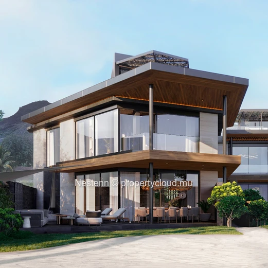 Sumptuous 3-bedroom waterfront villa with panoramic views from its rooftop