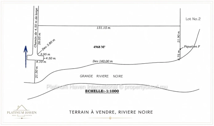 Terrain 117 perches en bord de Rivière Noire — Complexe résidentiel